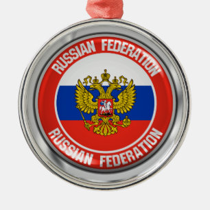 Russia Round Emblem Metal Ornament
