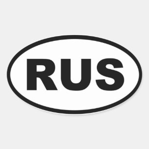 Russia RUS European Oval Sticker