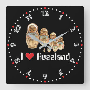 Russia - Russia Babuschka - Matrjoschka Wanhohr Square Wall Clock