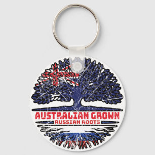 Russia Russian Australian Australia Tree Roots Keychain