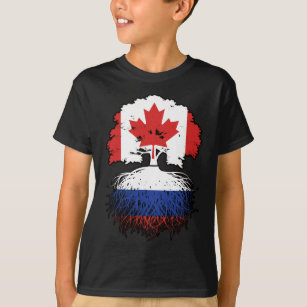 Russia Russian Canadian Canada Tree Roots Flag T-Shirt