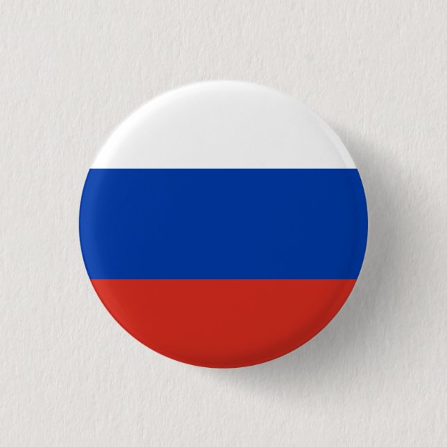 Russia (Russian) Flag 1 Inch Round Button (Front)