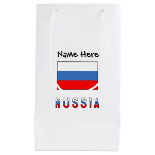 Russia Russian Flag Black Personalization Small Gift Bag