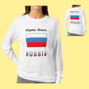 Russia Russian Flag Black Personalization T-Shirt