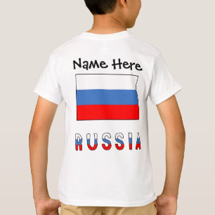 Russia Russian Flag Black Personalization T-Shirt