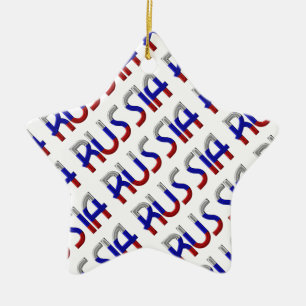 Russia Russian Flag Colours Typography Elegant Ceramic Ornament