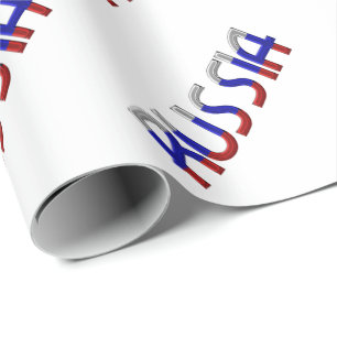 Russia Russian Flag Colours Typography Elegant Wrapping Paper