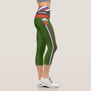Russia & Russian Flag fashion, Fitness, Sport Army Capri Leggings