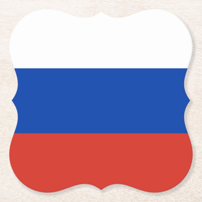 Russia (Russian) Flag Paper Coaster (Front)