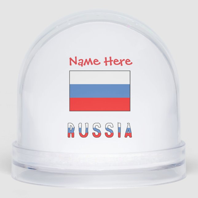 Russia Russian Flag Red Personalized Snowglobe (Front)