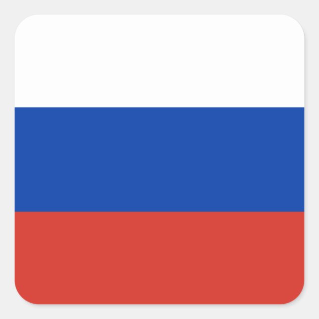 Russia (Russian) Flag Square Sticker (Front)