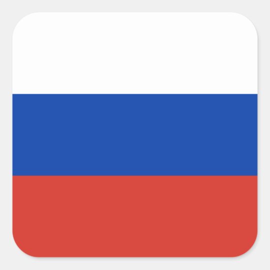 Russia Russian Flag Square Sticker Zazzle Ca