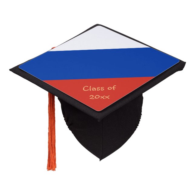Russia & Russian Flag - Students / University Graduation Cap Topper (Angled)
