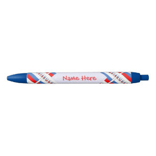 Russia Russian Flag Tiled Red Personalized Black Ink Pen