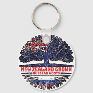 Russia Russian New Zealander New Zealand Tree Root Keychain