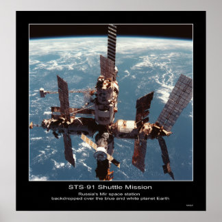 Russia’s Mir Space Station over pl... - Customized Poster