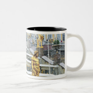 Russia, Saint Petersburg, Peterhof, Samson and Two-Tone Coffee Mug