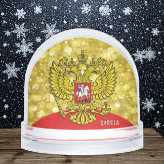 Russia Snow Globe, Russian Flag / Golden Eagle