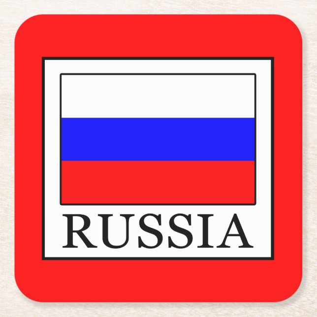 Russia Square Paper Coaster (Front)
