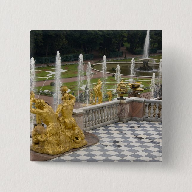 Russia, St. Petersburg, Peterhoff (aka 2 Inch Square Button (Front)