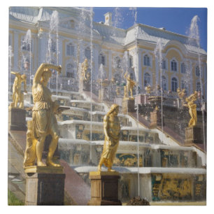 Russia, St. Petersburg, The Great Cascade, Tile