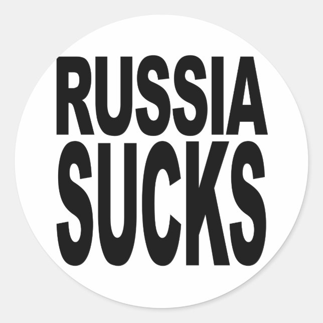 Russia Sucks Classic Round Sticker (Front)