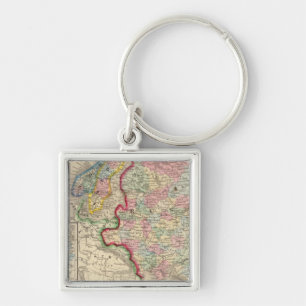 Russia, Sweden, Norway Map by Mitchell Keychain