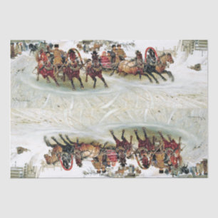 Russia Troika Horse Sleigh Snow Race Tissue Paper
