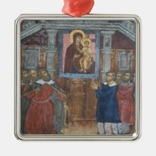 Russia, Yaroslavl, fresco in Cathedral of St. Metal Ornament
