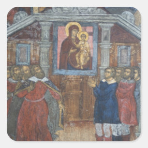 Russia, Yaroslavl, fresco in Cathedral of St. Square Sticker