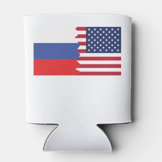 Russian American Flag Can Cooler (Back)