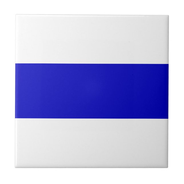 russian anti war flag ukraine blue line solidarity tile (Front)