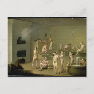 Russian Bath, 1825 Postcard