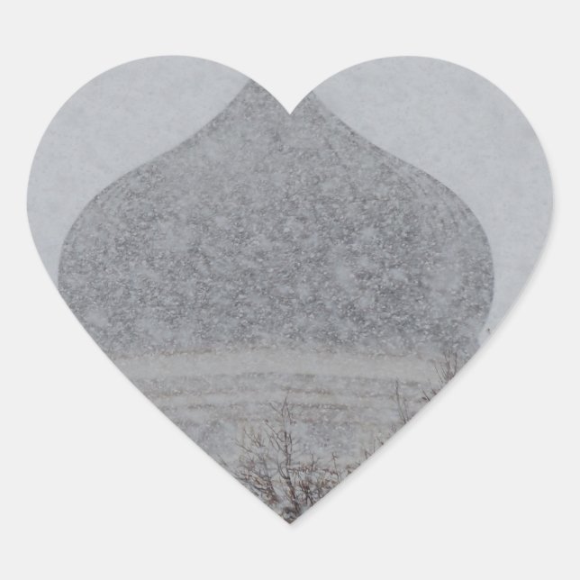 Russian Blizzard Heart Sticker (Front)