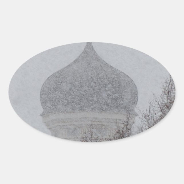 Russian Blizzard Oval Sticker (Front)