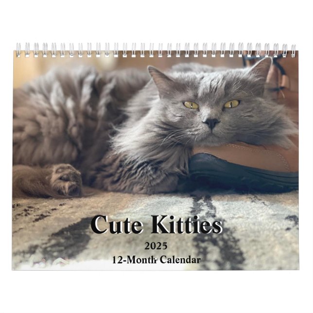 Russian Blue and Ginger Orange Tabby Cats 2025  Calendar (Cover)