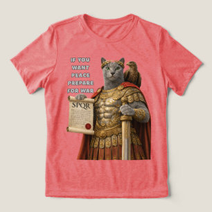 Russian Blue Caesar Cat Tri-Blend Shirt