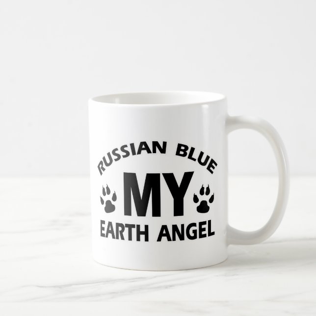 russian blue Cat design Coffee Mug (Right)