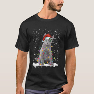 Russian Blue Cat Funny Christmas Lights Sweater Xm