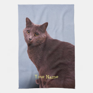 Russian Blue Cat Kitchen Towel