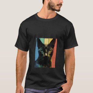 Russian Blue Cat Portrait Vintage Style Mom Dad V T-Shirt