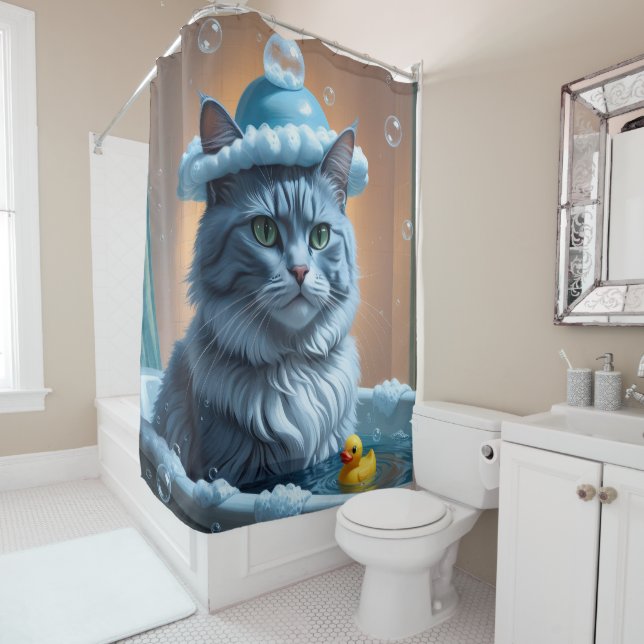 Russian Blue Cat Sloppy Sleepy Cute Funny (In Situ)