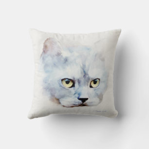 Russian Blue Cat Throw Pillow