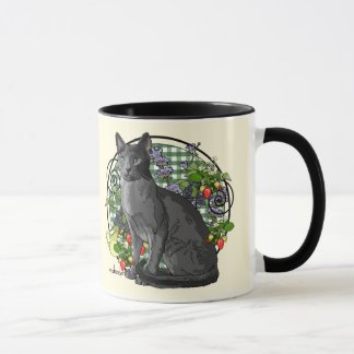 Russian Blue Cat with Berries Mug
