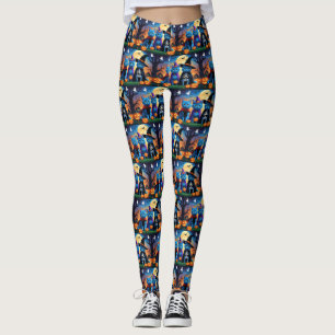 Russian Blue Cats Pumpkin Halloween Funny  Leggings