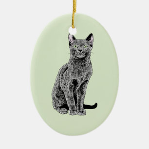 Russian Blue Ceramic Ornament