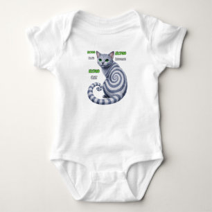 Russian Blue Hypno Cat Baby Bodysuit
