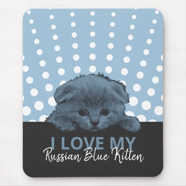 Russian Blue Kitten Mouse Pad (Front)