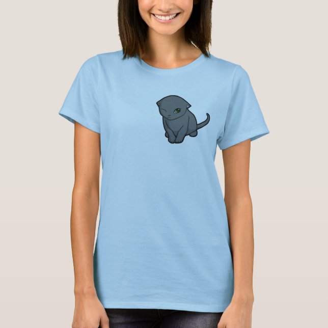 Russian Blue Kitten T-Shirt (Front)