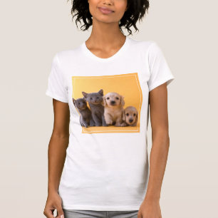 Russian Blue Kittens And Dachshund Puppies T-Shirt
